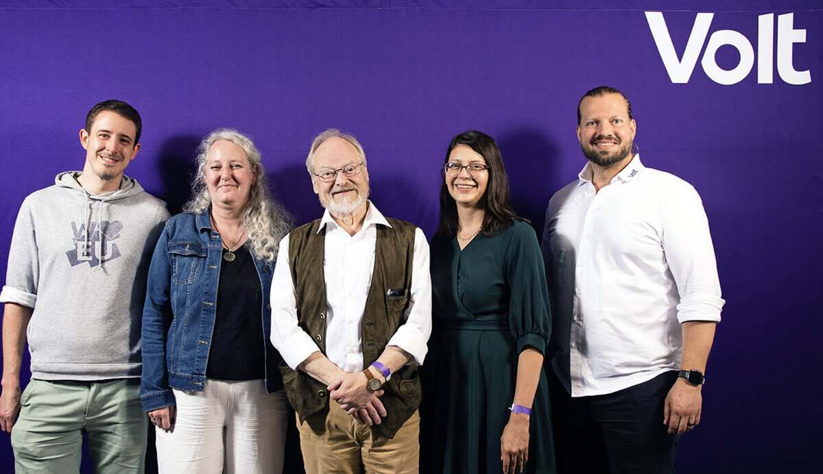 Dirk Bachhausen bei Volt NRW Vorstandswahl in Bielefeld.