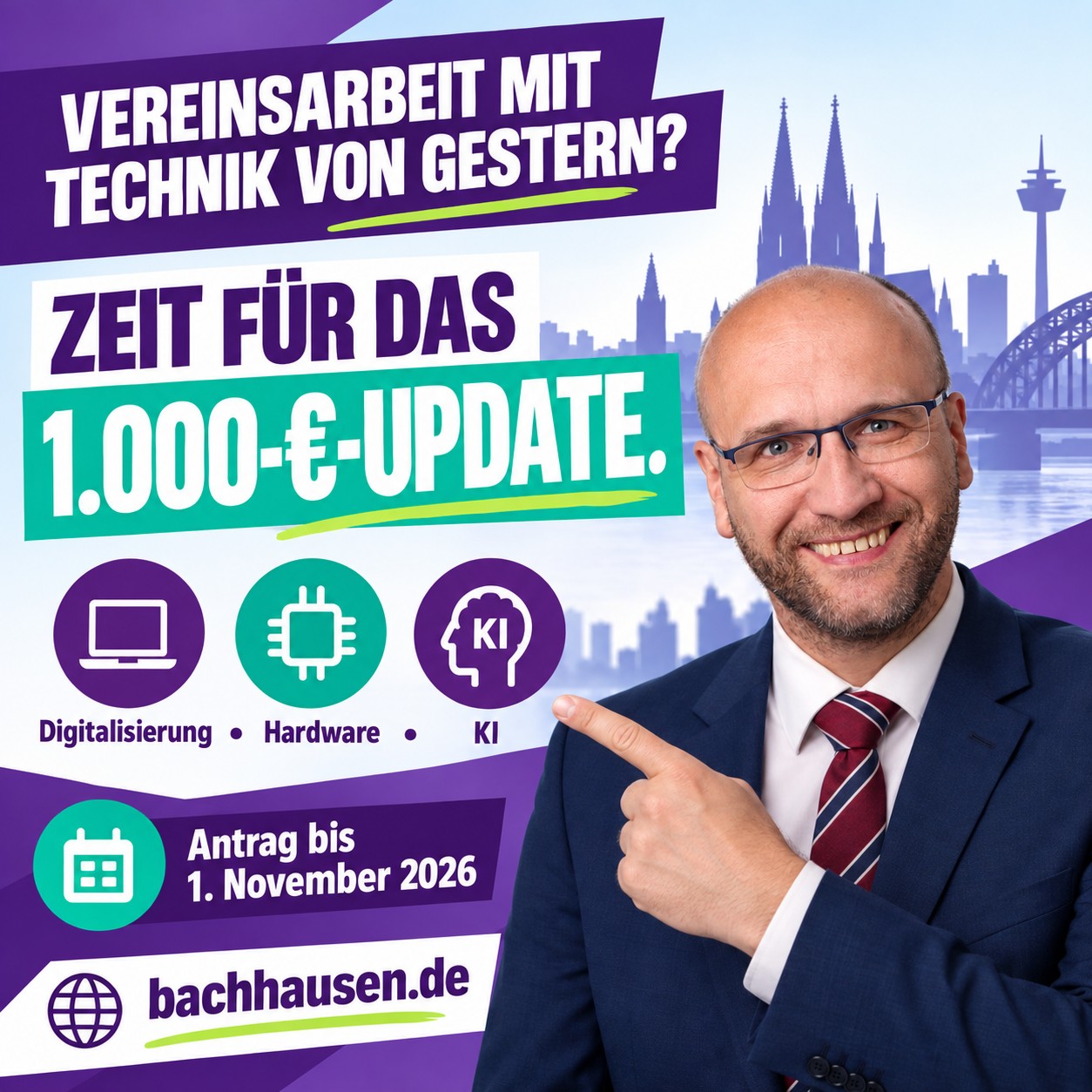 103.000 Euro für Digitalisierung und Künstliche Intelligenz im Kölner Ehrenamt – Anträge noch bis zum 1. November 2026 möglich