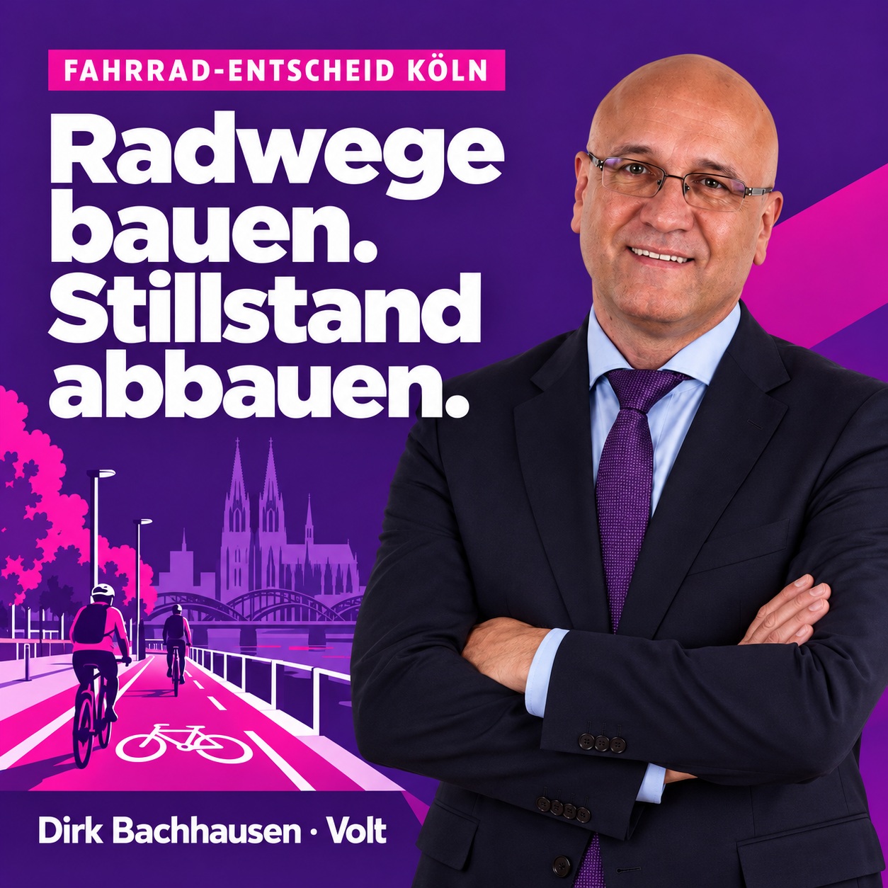 Dirk Bachhausen bei Fahrrad-Demo für sichere Radwege in Köln.