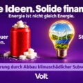 Symbol für Energieeffizienz: Solar- und Windkraftanlagen, Energiesparmaßnahmen.